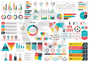 Infographics charts. Financial analysis data graphs and diagram, marketing statistic workflow modern business