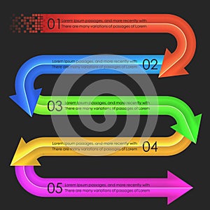 Infographics design template. Arrows