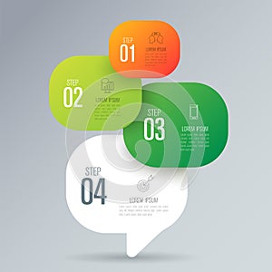 Infographics design vector and business icons with 4 options.