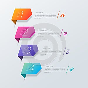 Infographics design vector and business icons with 4 options.