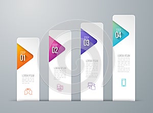 Infographics design vector and business icons with 4 options.