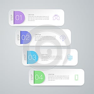 Infographics design vector and business icons with 4 options.