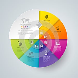 Infographics design vector and business icons with 6 options.