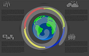 Infographics with earth. Planet earth infographic.