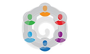 infographics element Teamwork and business team circle, employeeicon, social group, organization, Vector isolated person