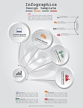 Infographics element web design layout. Vector