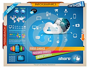 Infographics Elements for cloud computing graphs