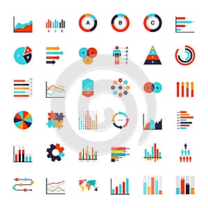 Infographics elements. Data analysis chart, modern presentation for business. Analytics workflow visualization, timeline
