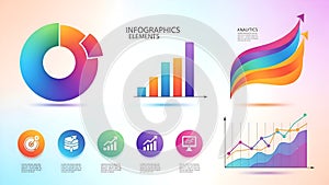 Infographics Elements Data Visualization, Charts, and Graphs