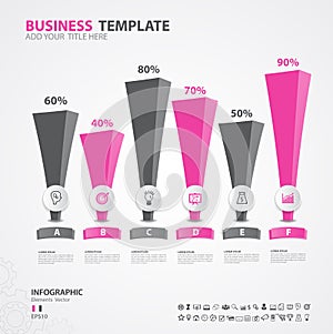 Infographics elements diagram with 6 steps, options, Vector illustration, Rectangular 3d icon, presentation, advertisment,