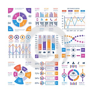 Infographics elements. Flow infograph, process chart timeline, step diagram organization graphic. Presentation