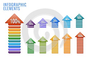 Infographics elements, percent progress.