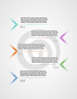 Infographics - five color options with arrows