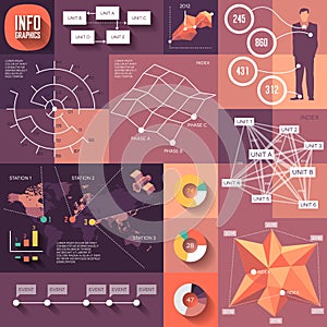 Infographics of flat design with long shadows