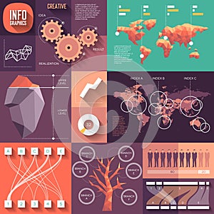 Infographics of flat design with long shadows