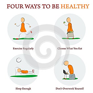 Infographics - FOUR WAYS TO BE HEALTY