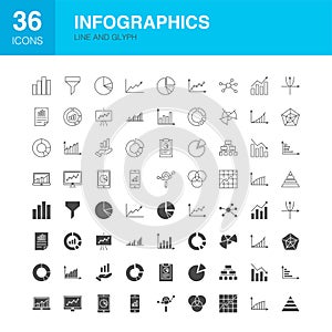 Infographics Line Web Glyph Icons