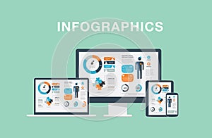 Infographics in modern flat vector illustration el