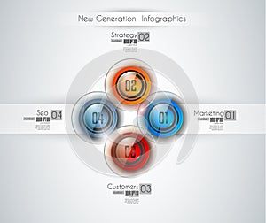 Infographics modern template to classify data and informations