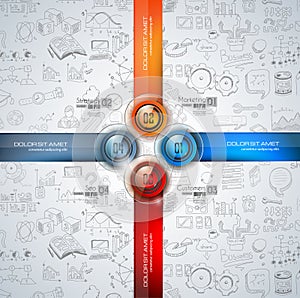 Infographics modern template to classify data and informations