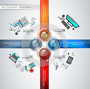 Infographics modern template to classify data and informations photo