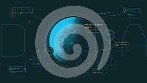 Infographics with the Moon and HUD interface.