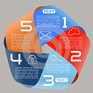 Infographics Options Infinite Ribbon Bright Five C