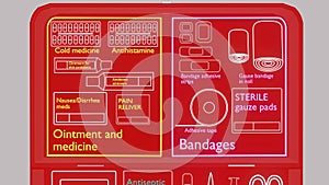 Infographics red first-aid kit