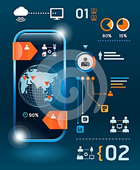 Infographics set and Information technology Graphics