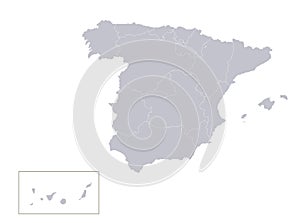 Infographics of Spain map, individual regions blank