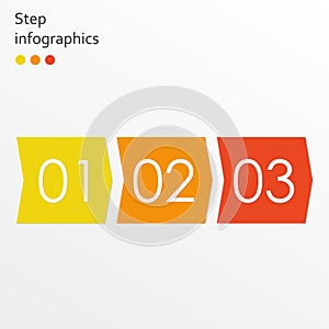 Infographics template with 3 steps  options or levels. Business infographic concept with arrows. Vector illustration