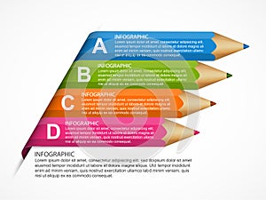 Infographics template with pencil. Infographics for business presentations or information banner.