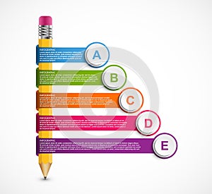 Infographics template with pencil. Infographics for business presentations or information banner