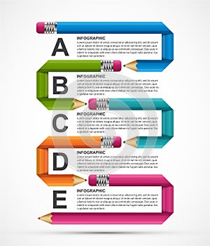Infographics template with pencil. Infographics for business presentations or information banner
