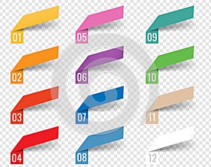 Infographics Template Web Ribbons White Background