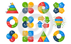 Infographics templates. Business diagrams, arrows graphs, presentations. Data 4 options or steps infographic. Vector