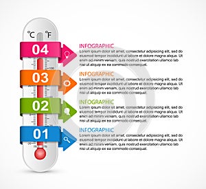 Infographics thermometer design template.