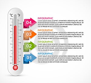 Infographics thermometer design template.