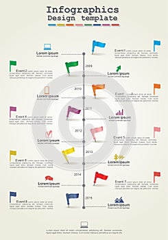 Infographics timeline element layout. Vector