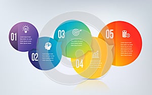 Infographics Timeline, Five Steps to Success