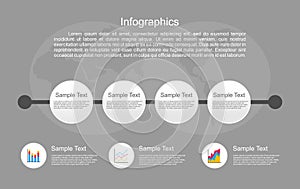 Infographics of timeline progress steps.