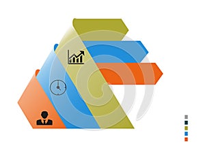 Infographics triangle deployed with icons