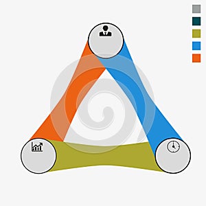 Infographics triangle with icons