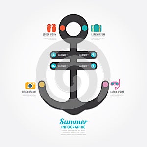 Infographics vector anchor design summer concept diagram line.