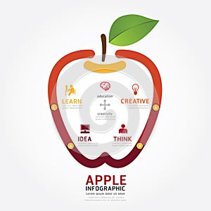 Infographics vector apple brain design diagram line style