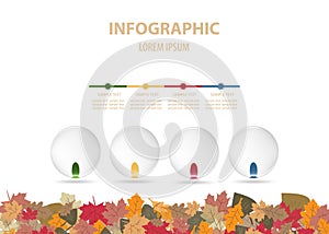 Infographics vector with autumn design