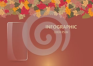 Infographics vector in autumnal decoration