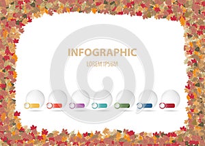 Infographics vector with autumnal decoration