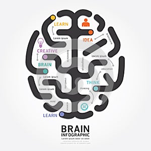 Infographics vector brain design diagram line style.