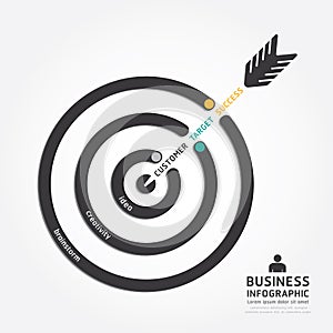 Infographics vector business arrow design. customer target.